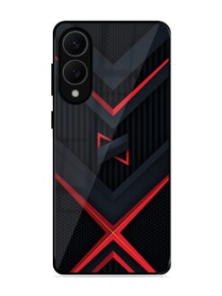 Red Gray Abstract Glossy Metal Phone Cover for Samsung Galaxy S25 Edge (5G)