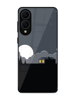 Full Moon Vector Art Glossy Metal Phone Cover for Samsung Galaxy S25 Edge (5G)