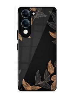 Foliage Art Glossy Metal Phone Cover for Vivo Y19 (5G)