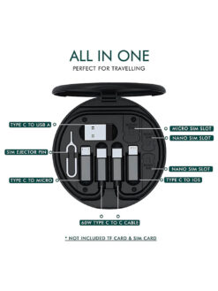 Alternative view of All in One 60W USB Fast Charging Travel Data Cable Set