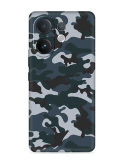 Dark Blue Army Military Art Embossed Soft Silicone Case for Vivo V60 (5G)