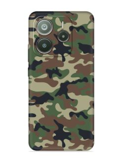 Army Military Camouflage Dark Green Embossed Soft Silicone Case for Xiaomi Redmi Note 14 SE (5G)