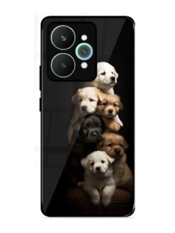 Cute Baby Dogs Glossy Metal Phone Cover for Realme 15 Pro (5G)