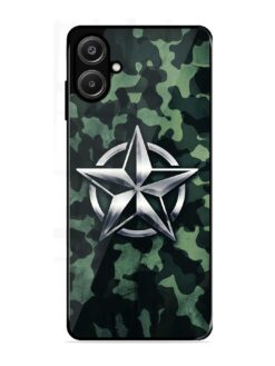Indian Army Star Design Glossy Metal Phone Cover for Samsung Galaxy A06 (4G)