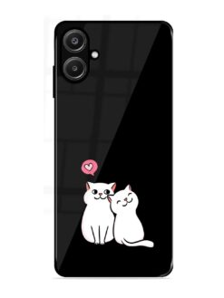 Cat Love Glossy Metal Phone Cover for Samsung Galaxy A06 (4G)