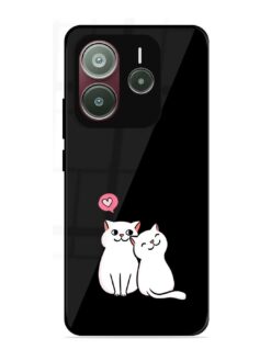 Cat Love Glossy Metal Phone Cover for Xiaomi Redmi Note 14 SE (5G)