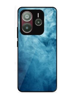 Blue Smoke Art Glossy Metal Phone Cover for Xiaomi Redmi Note 14 SE (5G)