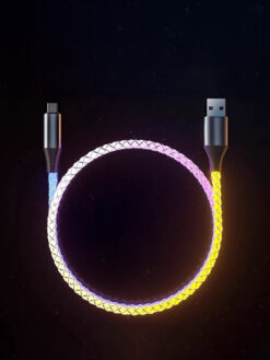 Alternative view of Illuminated RGB Flowing Current Charging Cable (USB-A to USB-C)
