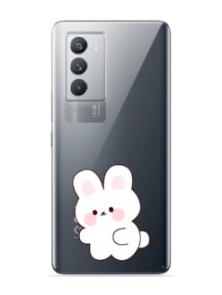 Little Rabbit Bunny And Butterfly Transparent Printed Mobile Case for Iqoo 8