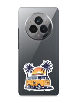 Vw Bus And Palm Trees Transparent Printed Mobile Case for Realme 14 Pro (5G)