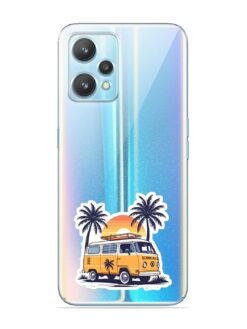 Vw Bus And Palm Trees Transparent Printed Mobile Case for Realme 9 (4G)