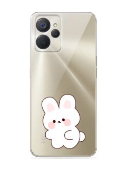 Little Rabbit Bunny And Butterfly Transparent Printed Mobile Case for Realme 9I (5G)