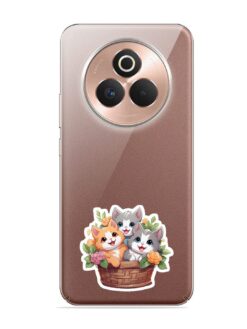 Kitten Basket Blooms Transparent Printed Mobile Case for Realme P3 Pro (5G)