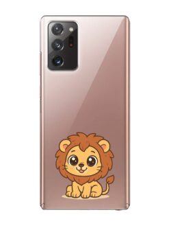 Cute Baby Lion Transparent Printed Mobile Case for Samsung Galaxy Note 20 Ultra