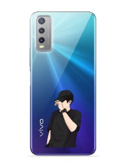 A Guy In Black T-Shirt And Cap Transparent Printed Mobile Case for Vivo Y20T