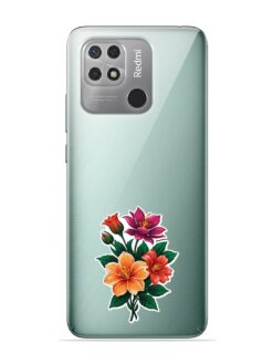 Exotic Flower Bouquet Transparent Printed Mobile Case for Xiaomi Redmi 10A
