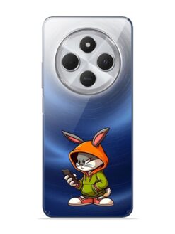 Grumpy Bunny With Phone Transparent Printed Mobile Case for Xiaomi Redmi A4 (5G)