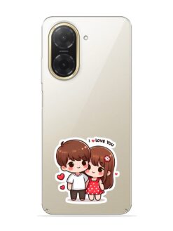 Cute Love Couple Transparent Printed Mobile Case for Xiaomi Redmi A5