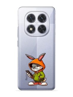 Grumpy Bunny With Phone Transparent Printed Mobile Case for Xiaomi Redmi Note 14 Pro (5G)