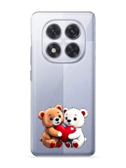 Teddy Bear With Heart Transparent Printed Mobile Case for Xiaomi Redmi Note 14 Pro (5G)
