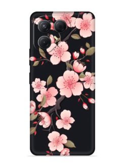 Cherry Blossom Embossed Soft Silicone Case for Tecno Pova 7 (5G)