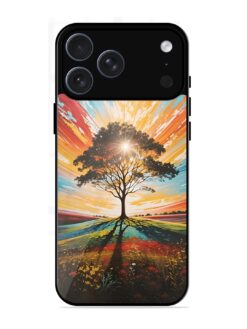Abstract Tree Colorful Art Glossy Metal Phone Cover for Apple Iphone 17 Pro Max