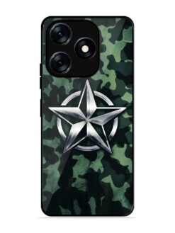 Indian Army Star Design Glossy Metal Phone Cover for Tecno Spark 10 (4G)