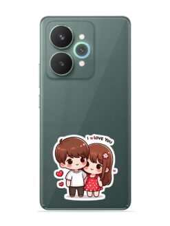 Cute Love Couple Transparent Printed Mobile Case for Realme 15 Pro (5G)