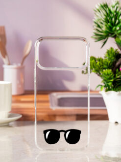 Black Sunglasses Transparent Printed Mobile Case for Apple Iphone 17 Pro Max