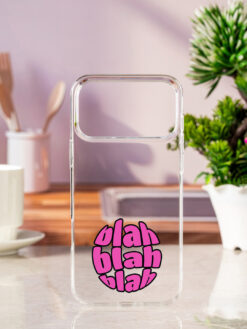 Blah Blah Blah Transparent Printed Mobile Case for Apple Iphone 17 Pro Max
