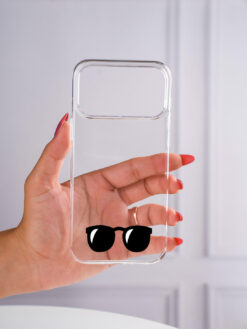 Alternative view of Black Sunglasses Transparent Printed Mobile Case for Apple Iphone 17 Pro Max