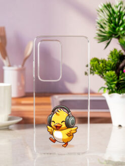 Dancing Duckling With Headphone Transparent Printed Mobile Case for Oppo A5 (5G)