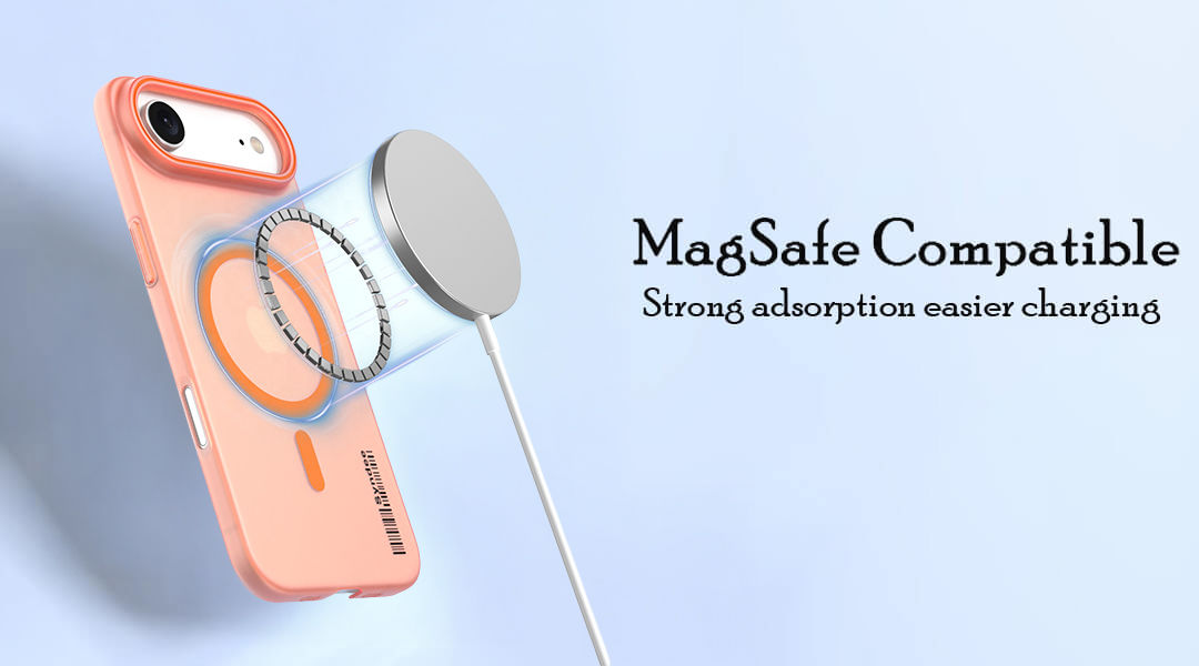 Frosted Matte MagSafe Transparent Orange Case For Samsung Galaxy S23 Ultra Zapvi