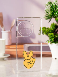 Peace Sign V Transparent Printed Mobile Case for Oneplus 11R (5G)