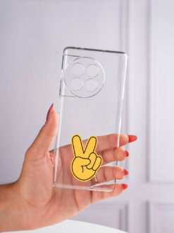Alternative view of Peace Sign V Transparent Printed Mobile Case for Oneplus 11R (5G)