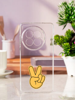 Peace Sign V Transparent Printed Mobile Case for Oneplus 13 (5G)