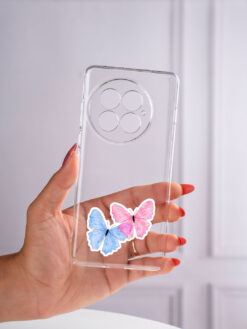 Alternative view of Pink And Blue Butterfly Transparent Printed Mobile Case for Oneplus 13 (5G)