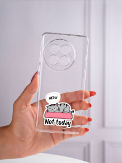 Alternative view of Not Today Lazy Cat Transparent Printed Mobile Case for Oneplus 13 (5G)