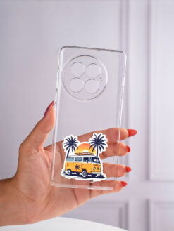 Alternative view of Vw Bus And Palm Trees Transparent Printed Mobile Case for Oneplus 13 (5G)