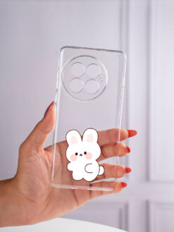 Alternative view of Little Rabbit Bunny And Butterfly Transparent Printed Mobile Case for Oneplus 13 (5G)
