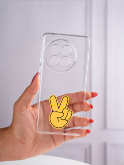 Alternative view of Peace Sign V Transparent Printed Mobile Case for Oneplus 13 (5G)