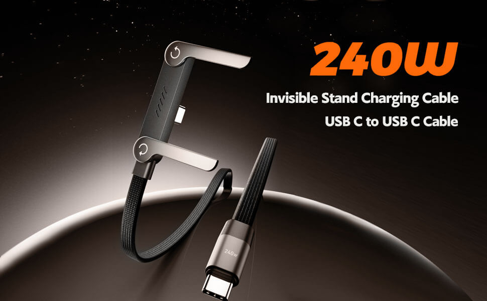 Foldable Stand Type-C Fast Charging Cable Zapvi