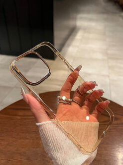 Premium Crystal Golden Transparent Case