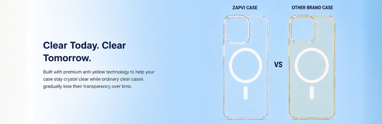 Crystal Clear Anti-Yellow Scratch Resistant MagSafe Compatible Case for Apple Iphone 15 Plus Zapvi